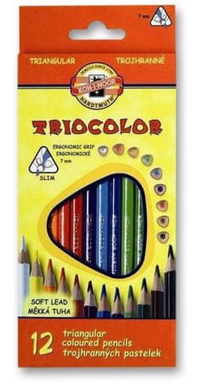 Koh-i-Noor Trikotne barvice tanke Triocolor 12 kosov