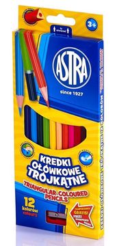 Astra barvice trikotne 12 kosov z ostrilom