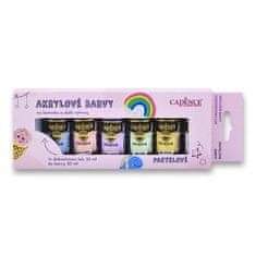 Cadence Akrilne barve za kristale Premium - komplet 6 pastelnih barv + akrilni lak