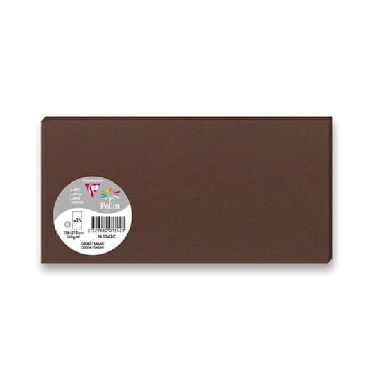 Clairefontaine Barvna pisemska kartica 106 x 213 mm za ovojnice DL, 25 kosov, rjava, DL