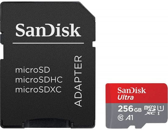 SanDisk Ultra micro SDXC spominska kartica, 256 GB + SD adapter