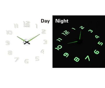 Ikonka 3D fluorescentna stenska ura 130cm 12 številk