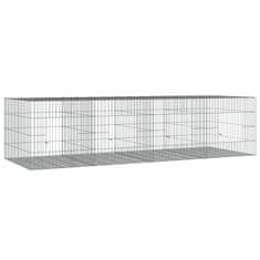 Vidaxl 4-delna ograda za zajce 217x79x54 cm pocinkano železo