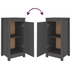 Vidaxl Komoda 2 kosa siva 40x35x80 cm trdna borovina