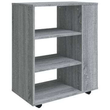 Vidaxl Omarica na kolesih siva sonoma 60x35x75 cm konstruiran les