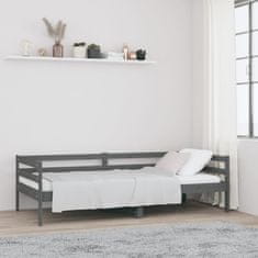 Vidaxl Dnevna postelja siva 90x190 cm trdna borovina