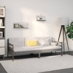 Vidaxl Dnevna postelja siva 90x190 cm trdna borovina