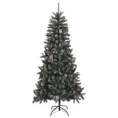 Vidaxl Umetna novoletna jelka s stojalom zelena 240 cm PVC