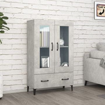 Vidaxl vidaXL Visoka omarica betonsko siva 70x31x115 cm