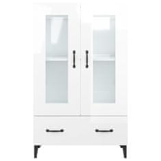 Vidaxl Visoka omarica visok sijaj bela 70x31x115 cm konstruiran les