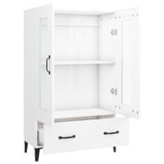Vidaxl Visoka omarica visok sijaj bela 70x31x115 cm konstruiran les