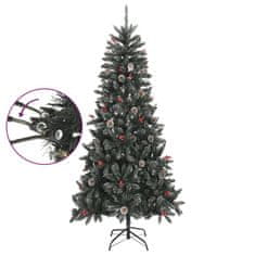 Vidaxl Umetna novoletna jelka s stojalom zelena 240 cm PVC