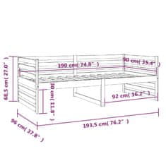 Vidaxl Dnevna postelja siva 90x190 cm trdna borovina