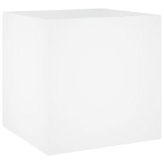 Vidaxl Cvetlično korito belo 40x40x40 cm konstruiran les