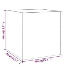 Vidaxl Cvetlično korito belo 40x40x40 cm konstruiran les