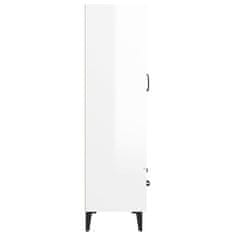 Vidaxl Visoka omarica visok sijaj bela 70x31x115 cm konstruiran les