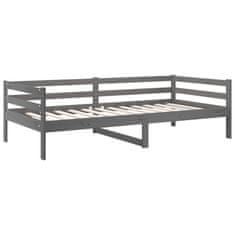 Vidaxl Dnevna postelja siva 90x190 cm trdna borovina