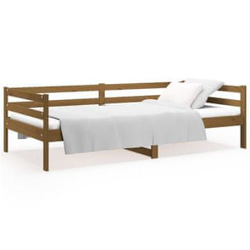 Vidaxl Dnevna postelja medeno rjava 90x190 cm trdna borovina