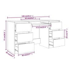 Vidaxl Pisalna miza siva sonoma 140x50x77 cm konstruiran les