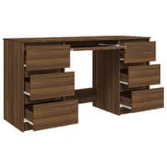 Vidaxl Pisalna miza rjavi hrast 140x50x77 cm konstruiran les