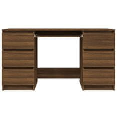 Vidaxl Pisalna miza rjavi hrast 140x50x77 cm konstruiran les