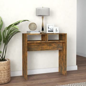 Vidaxl vidaXL Konzolna mizica dimljen hrast 78x30x80 cm