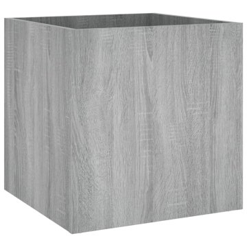 Vidaxl Cvetlično korito siva sonoma 40x40x40 cm inženirski les