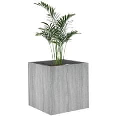 Vidaxl Cvetlično korito siva sonoma 40x40x40 cm inženirski les