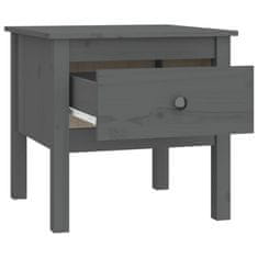 Vidaxl Stranske mizice 2 kosa sive 50x50x49 cm trdna borovina