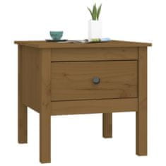 Vidaxl Stranska mizica medeno rjava 50x50x49 cm trdna borovina