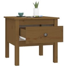 Vidaxl Stranska mizica medeno rjava 50x50x49 cm trdna borovina