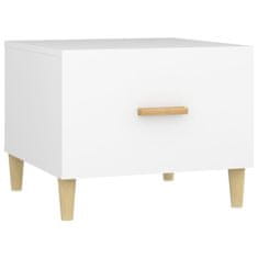 Vidaxl Klubska mizica bela 50x50x40 cm konstruiran les
