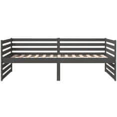 Vidaxl Dnevna postelja siva 90x190 cm trdna borovina