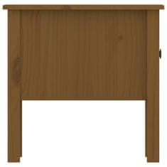 Vidaxl Stranska mizica medeno rjava 50x50x49 cm trdna borovina