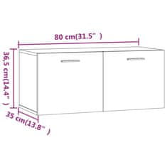 shumee Stenska omarica sonoma hrast 80x35x36,5 cm konstruiran les