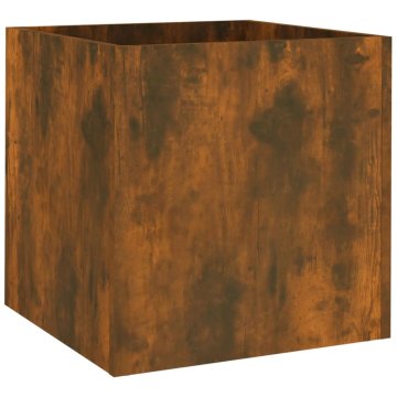 Vidaxl Cvetlično korito dimljen hrast 40x40x40 cm inženirski les