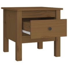 Vidaxl Stranska mizica medeno rjava 40x40x39 cm trdna borovina