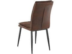 Danish Style Jedilni stol Dina (SET 2), umetno usnje, rjava