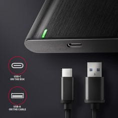 AXAGON EE25-A6C SuperSpeed USB 3.2 Gen 1 tip C, zunanji aluminijasti zaboj za 2,5" SATA SSD/HDD, brez vijakov