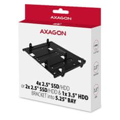 AXAGON RHD-435, kovinski okvir za 4x 2,5" ali 2x 2,5" HDD/SSD in 1x 3,5" HDD v 5,25" položaju