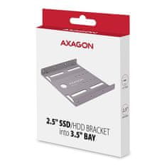 AXAGON RHD-125S, kovinski okvir za 1x 2,5" HDD/SSD v 3,5" položaju, siv