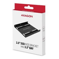AXAGON RHD-125B, kovinski okvir za 1x 2,5" HDD/SSD v 3,5" položaju, črn