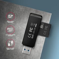 CRE-S2N, USB-A 3.2 Gen 1 - bralnik kartic SUPERSPEED, 2 reži in veliko SD/microSD, podpora UHS-I