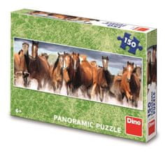 Dino Puzzle Konji v vodi Panoramski 150 kosov