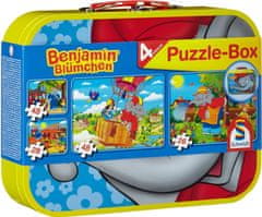 Schmidt Puzzle Benjamin Flower 4v1 v pločevinasti škatli (26,26,48,48 kosov)