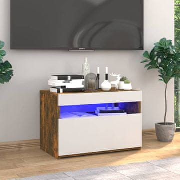 Vidaxl vidaXL TV omarica z LED osvetlitvijo dimljen hrast 60x35x40 cm