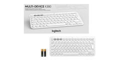 Logitech K380 Multi-Device brezžična tipkovnica, bela, SLO g.