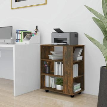 Vidaxl vidaXL Omarica na kolesih dimljen hrast 60x35x75 cm