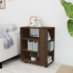 Vidaxl Omarica na kolesih rjav hrast 60x35x75 cm konstruiran les