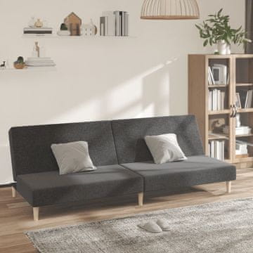 Vidaxl vidaXL Dvosed z raztegljivim ležiščem, temno siv, oblazinjen s tkanino